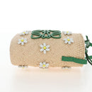 LOEWE Shoulder Bag Raffia Beige Green Auth 207914M-5
