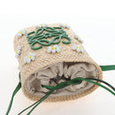 LOEWE Shoulder Bag Raffia Beige Green Auth 207914M-6