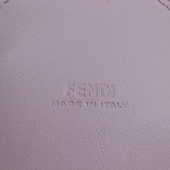 FENDI Bottle Holder Pouch Leather Lavende Silver 7AS022 Auth 207915M