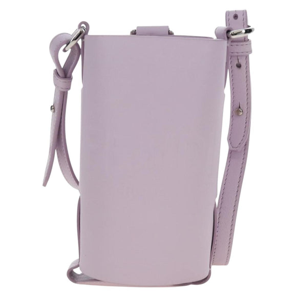 FENDI Bottle Holder Pouch Leather Lavende Silver 7AS022 Auth 207915M