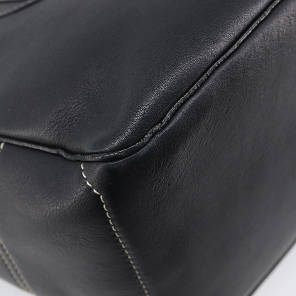CELINE Boogie Bag Hand Bag Leather Black Silver Auth 207917A