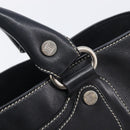 CELINE Boogie Bag Hand Bag Leather Black Silver Auth 207917A-10