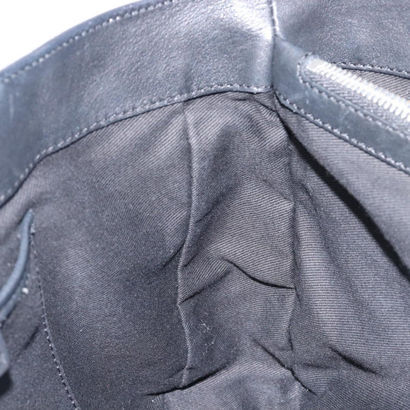 CELINE Boogie Bag Hand Bag Leather Black Silver Auth 207917A