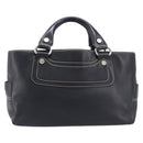 CELINE Boogie Bag Hand Bag Leather Black Silver Auth 207917A-13