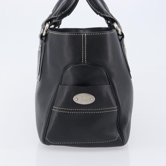 CELINE Boogie Bag Hand Bag Leather Black Silver Auth 207917A