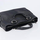 CELINE Boogie Bag Hand Bag Leather Black Silver Auth 207917A-6