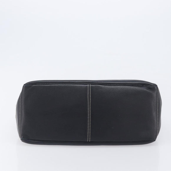 CELINE Boogie Bag Hand Bag Leather Black Silver Auth 207917A