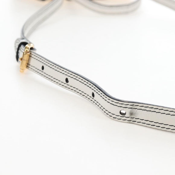 Miu Miu Shoulder Bag Leather White Gold Auth 207918M