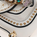 Miu Miu Shoulder Bag Leather White Gold Auth 207918M-13