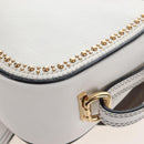 Miu Miu Shoulder Bag Leather White Gold Auth 207918M-16