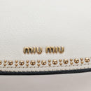 Miu Miu Shoulder Bag Leather White Gold Auth 207918M-17