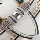 Miu Miu Shoulder Bag Leather White Gold Auth 207918M-18