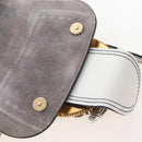 Miu Miu Shoulder Bag Leather White Gold Auth 207918M-23
