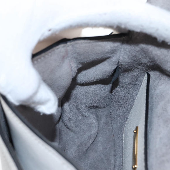 Miu Miu Shoulder Bag Leather White Gold Auth 207918M