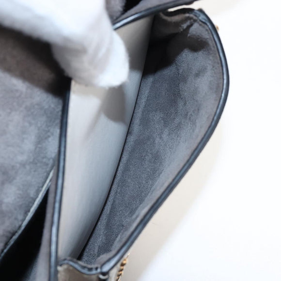 Miu Miu Shoulder Bag Leather White Gold Auth 207918M