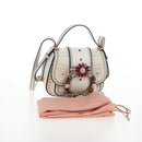 Miu Miu Shoulder Bag Leather White Gold Auth 207918M-34