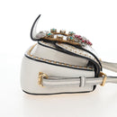 Miu Miu Shoulder Bag Leather White Gold Auth 207918M-5