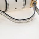 Miu Miu Shoulder Bag Leather White Gold Auth 207918M-7