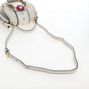Miu Miu Shoulder Bag Leather White Gold Auth 207918M-9