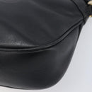 CELINE Macadam Shoulder Bag Leather Black Gold Tone Auth 207920A-11