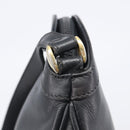 CELINE Macadam Shoulder Bag Leather Black Gold Tone Auth 207920A-15