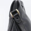 CELINE Macadam Shoulder Bag Leather Black Gold Tone Auth 207920A-16