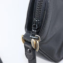 CELINE Macadam Shoulder Bag Leather Black Gold Tone Auth 207920A-23