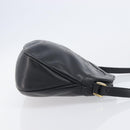 CELINE Macadam Shoulder Bag Leather Black Gold Tone Auth 207920A-4
