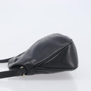 CELINE Macadam Shoulder Bag Leather Black Gold Tone Auth 207920A-5
