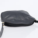 CELINE Macadam Shoulder Bag Leather Black Gold Tone Auth 207920A-6