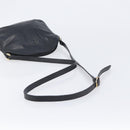 CELINE Macadam Shoulder Bag Leather Black Gold Tone Auth 207920A-7