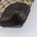 GUCCI GG Canvas Web Sherry Line Interlocking G Shoulder Bag 131033 Auth 207927A-17