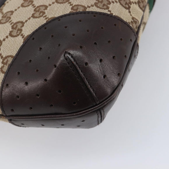 GUCCI GG Canvas Web Sherry Line Interlocking G Shoulder Bag 131033 Auth 207927A