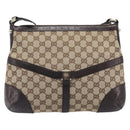 GUCCI GG Canvas Web Sherry Line Interlocking G Shoulder Bag 131033 Auth 207927A-2