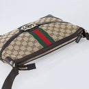 GUCCI GG Canvas Web Sherry Line Interlocking G Shoulder Bag 131033 Auth 207927A-6