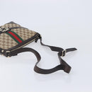 GUCCI GG Canvas Web Sherry Line Interlocking G Shoulder Bag 131033 Auth 207927A-7