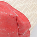 FENDI Zucca Canvas Tote Bag Beige Red 8BH185 Auth 207928-16