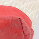 FENDI Zucca Canvas Tote Bag Beige Red 8BH185 Auth 207928-20
