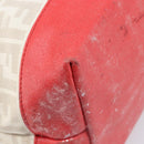 FENDI Zucca Canvas Tote Bag Beige Red 8BH185 Auth 207928-21
