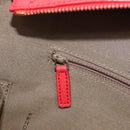 FENDI Zucca Canvas Tote Bag Beige Red 8BH185 Auth 207928-29