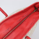 FENDI Zucca Canvas Tote Bag Beige Red 8BH185 Auth 207928-14