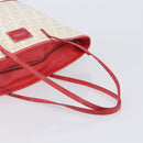 FENDI Zucca Canvas Tote Bag Beige Red 8BH185 Auth 207928-8