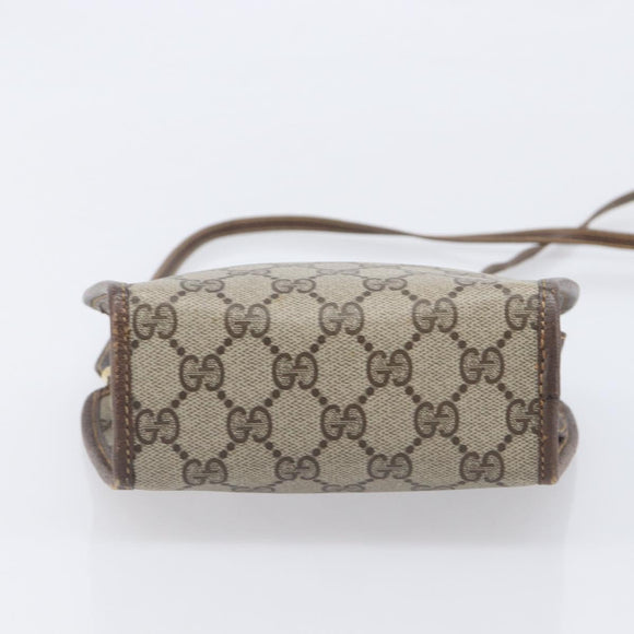 GUCCI GG Supreme Shoulder Bag PVC Beige Gold Tone 007 89 1096 Auth 207931