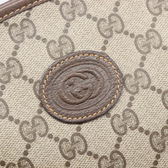 GUCCI GG Supreme Shoulder Bag PVC Beige Gold Tone 007 89 1096 Auth 207931
