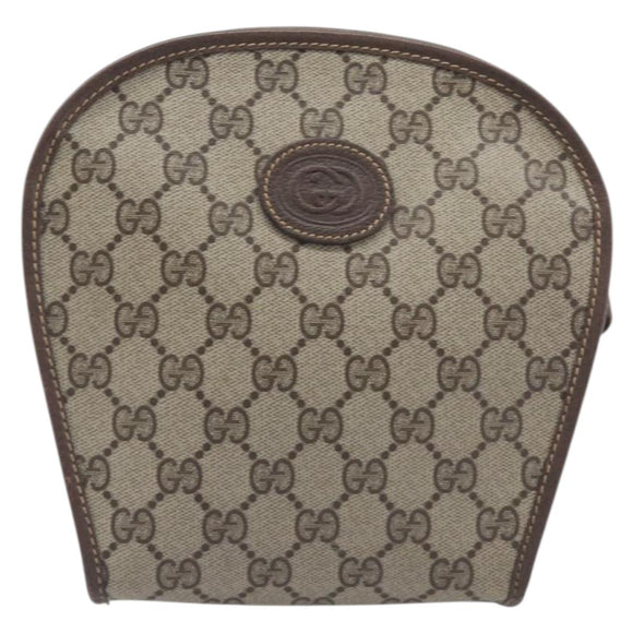 GUCCI GG Supreme Shoulder Bag PVC Beige Gold Tone 007 89 1096 Auth 207931
