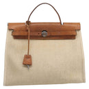 HERMES Herbag PM Hand Bag Canvas Black Auth 207970-2