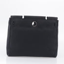 HERMES Herbag PM Hand Bag Canvas Black Auth 207970-25