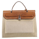 HERMES Herbag PM Hand Bag Canvas Black Auth 207970-3