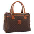 CELINE Macadam Canvas Boston Bag PVC Leather Brown Gold Auth 207973A-1
