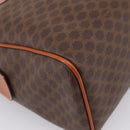 CELINE Macadam Canvas Boston Bag PVC Leather Brown Gold Auth 207973A-14